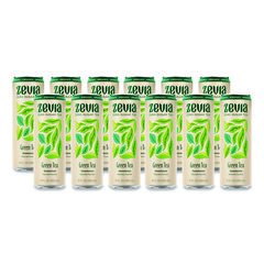 Zero Sugar Naturally Sweetened Green Tea, Green, 12 oz Can, 12/Carton