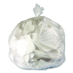 High-Density Waste Can Liners, 33 gal, 11 mic, 33 x 40, Natural, Roll, 25 Bags/Roll, 20 Rolls/Carton