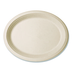 Nourish Molded Fiber Tableware, Compostable, Platter, 8 x 10, White, 500/Carton