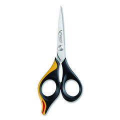 Ultimate Precision Soft Grip Multipurpose Scissors, 5.75" Long, 3" Cut Length, Straight Black/Orange Handle