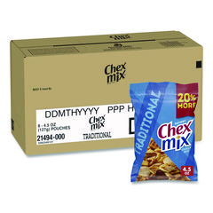 Snack Mix Savory Traditional, 4.5 oz Bag, 8/Box