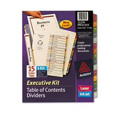 Ready Index Contents Dividers, 15-Tab, 1-15, Letter, Multicolor, 15/Set