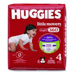 Little Movers HuggFit 360 Degree, Size 4, 22 lbs to 37 lbs, Disney Design, 21 Diapers/Pack, 4 Packs/Carton