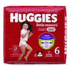 Little Movers HuggFit 360 Degree, Size 6, Over 35 lbs, Disney Design, 17 Diapers/Pack, 4 Packs/Carton