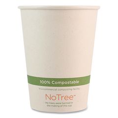 Notree Paper Hot Cups, 12 Oz, Natural, 1,000/carton