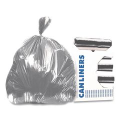 Linear Low-Density Can Liners, 55 gal, 1.7 mil, 39" x 56", Silver, Flat Pack, 50/Carton