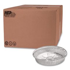 Round Aluminum Container, 37 oz, 8" Diameter, Silver, 500/Carton