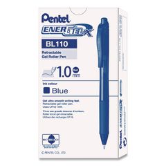 EnerGel-X Gel Pen, Retractable, Bold 1 mm, Blue Ink, Translucent Blue/Blue Barrel, Dozen