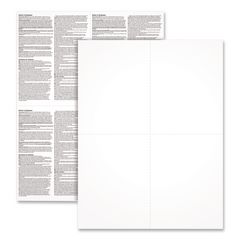 2024 W-2 4-Up Employee Copy Blank Front with Copy B and C Backers 8.5 x 3.66, 4 Forms/Sheet, 100 Forms Total
