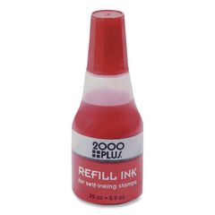 Self-Inking Refill Ink, 0.9 oz Bottle, Red, 24/Carton