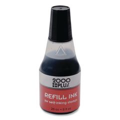 Self-Inking Refill Ink, 0.9 oz. Bottle, Black, 24/Carton