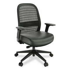 Health Bedford Polyurethane Nylon Task Chair, Supports Up to 275 lbs, 18" to 21.6" Seat Height, Black Seat/Back/Base