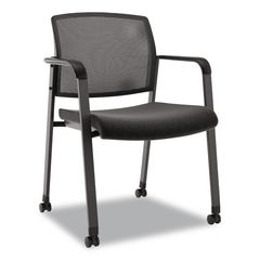 Esler Fabric Guest Chair, 23.3 x 22.3 x 31.7, Black Seat, Black Back, Black Base