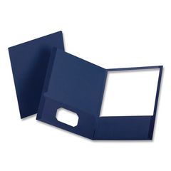 Earthwise By Oxford 100% Recycled Paper Twin-Pocket Portfolio, 100-Sheet Capacity, 11 X 8.5, Blue 10/pack