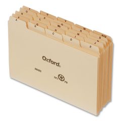 A-Z Index Card Dividers, Pre-Printed, 1/5-Cut Top Tab, For 4 x 6 Cards, Manila, 25/Set