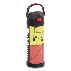 FUNtainer Pokemon Stainless Steel Vacuum Insulated Water Bottle, 16 oz, Multicolor
