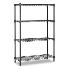 4-Shelf Wire Shelving Unit, 36w x 14d x 54h, Black
