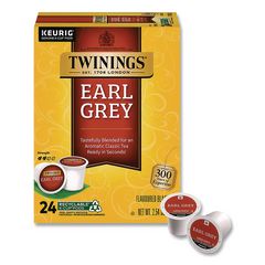 Tea K-Cups, Earl Grey, 0.11 Oz K-Cups, 24/box