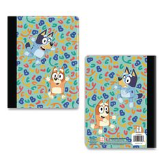 Licensed Composition Book, Bluey and Bingo, Wide/Legal Rule, Multicolor Cover, (100) 9.75 x 7.5 Sheets
