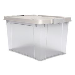 Latching Lid Storage Bin, 20 qt, 11.62 x 18.12 x 10.37, Clear