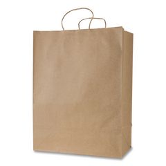 Get Reddi Paper Bags, Mercado Size, 65# Basis Weight, Twisted Rope Handles, 13 x 7 x 17, Brown, 250/Carton