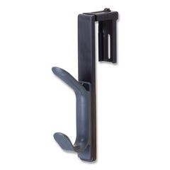 Cubicle Double Coat Hook, Plastic, Gray, Supports 10 lbs