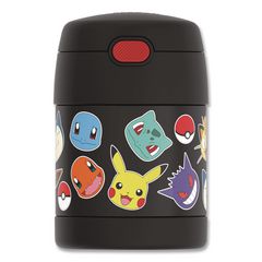 FUNtainer Pokemon Two-Compartment Food Jar, 10 oz, Black/Multicolor