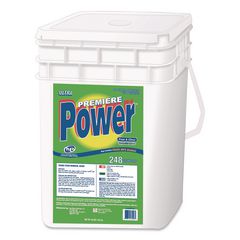 Premiere Power Laundry Detergent, HE Compatible, Free and Clear, 40 lb Pail