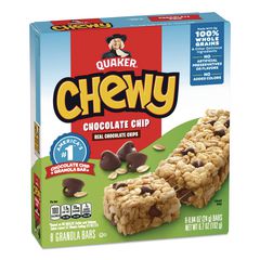 Granola Bars, Chewy Chocolate Chip, 0.84 oz Individually Wrapped, 8/Box