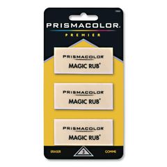 MAGIC RUB ERASER, FOR PENCIL/INK MARKS, RECTANGULAR BLOCK, MEDIUM, OFF WHITE, 3/PACK