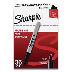 Fine Tip Permanent Markers, Fine Tip, Black, 36/Pack