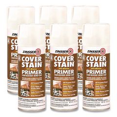 Cover Stain Oil-Based Spray Primer, Interior/Exterior, Flat White, 13 oz Aerosol Can, 6/Carton