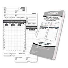 Time Clock Cards For Upunch Hn4000, Two Sides, 7.37 X 3.37, 50/pack