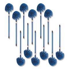 Metal Telescopic Handle, 1" x 34", Blue, 12/Carton