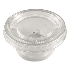 Portion Cups with Lids, 2 oz, Clear, 100/Pack, 25 Packs/Carton