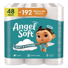 Mega Toilet Paper, Septic Safe, 2-Ply, White, 320 Sheets/Roll, 48 Rolls/Pack