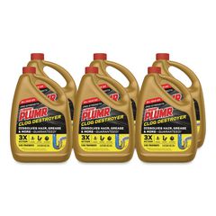 Pro-Strength Full Clog Destroyer Plus PipeGuard, Gel, 80 oz Bottle, 6/Carton