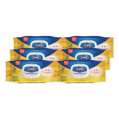 Disinfecting Cleaning Wipes, Easy Pull Pack, 1-Ply, 8 x 7, Lemon Scent, White, 75 Towels/Box, 6 Boxes/Carton