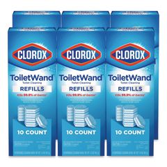 ToiletWand Toilet Cleaning Refills, Toilet Cleaning Scrubbing Pads, Blue/White, 10/Pack, 6 Packs/Carton
