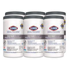 VersaSure Cleaner Disinfectant Wipes, 1-Ply, 6.75 x 8, Fragranced, White, 85/Canister, 6 Canisters/Carton