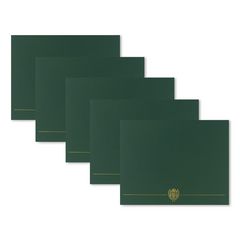 Classic Crest Certificate Covers, 9.38 x 12, Hunter, 5/Pack
