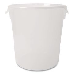 Round Storage Containers, 22 qt, 13.13" Diameter x 14" h, Plastic, Clear