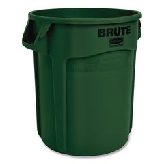 Vented Round BRUTE Container, 20 gal, Resin, Dark Green