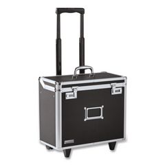 Locking Mobile Rolling Business Case, Fits Devices Up to 16", Aluminum/Chrome/Fiberboard, 10 x 16 x 15, Black
