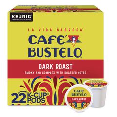 Cafe Bustelo Dark Roast Coffee K-Cup, 22/Box