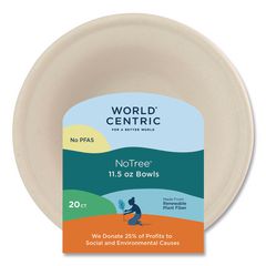 Fiber Bowls, 20 oz, 6 x 6 x 1.7, Natural, 20/Pack