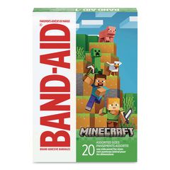 Minecraft Adhesive Bandages, Assorted Sizes, 20 Bandages