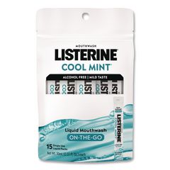 On-The-Go Mouthwash, Cool Mint Flavor, 0.33 oz Packet, 15/Pack