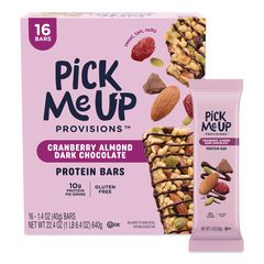 Gluten-Free Cranberry Almond Dark Chocolate Protein Bar Protein Bars, 1.4 oz Bar, 16/Box