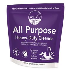 Aqua ChemPacs All Purpose Heavy Duty Cleaner, Lavender Scent, 20 ChemPacs/Bag